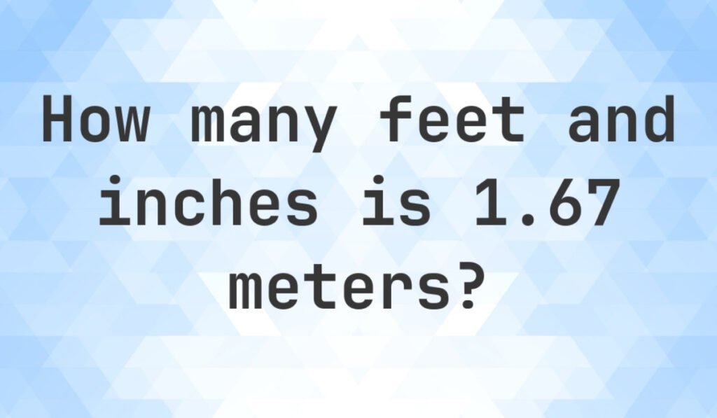 1.67 m height in feet